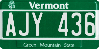 VT license plate AJY436
