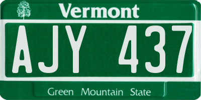 VT license plate AJY437