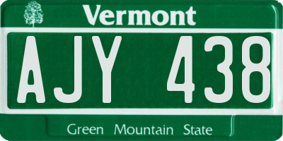 VT license plate AJY438