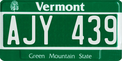 VT license plate AJY439