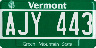 VT license plate AJY443