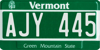 VT license plate AJY445