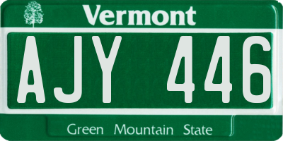 VT license plate AJY446