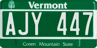 VT license plate AJY447