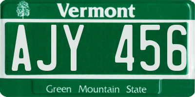 VT license plate AJY456