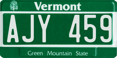 VT license plate AJY459