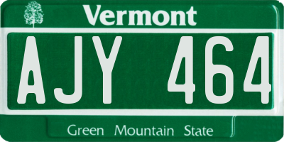 VT license plate AJY464
