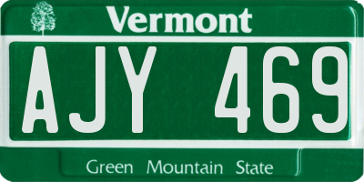VT license plate AJY469