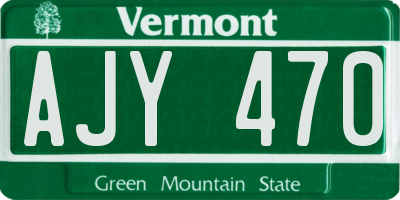 VT license plate AJY470