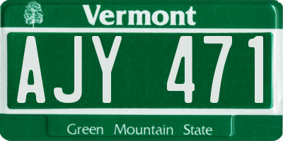 VT license plate AJY471