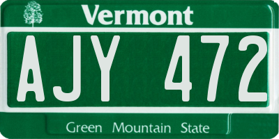 VT license plate AJY472