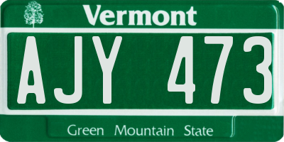 VT license plate AJY473