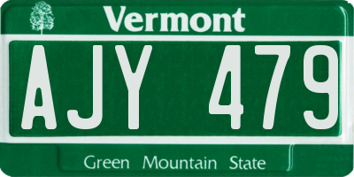 VT license plate AJY479