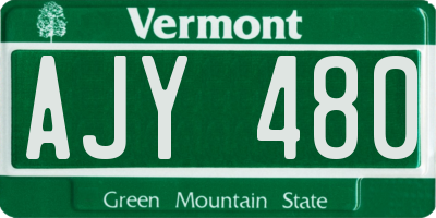 VT license plate AJY480