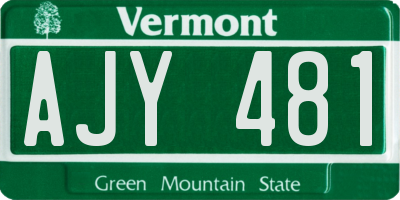 VT license plate AJY481