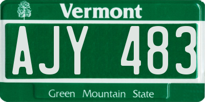 VT license plate AJY483