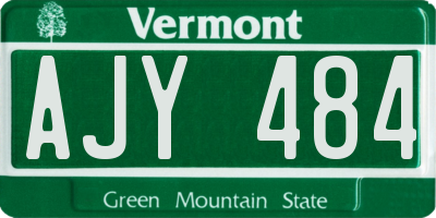 VT license plate AJY484