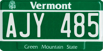 VT license plate AJY485
