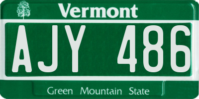 VT license plate AJY486
