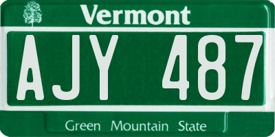 VT license plate AJY487