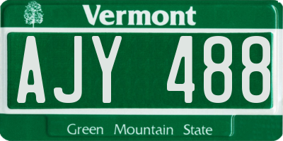 VT license plate AJY488