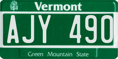 VT license plate AJY490