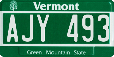 VT license plate AJY493