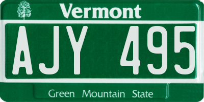 VT license plate AJY495