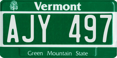 VT license plate AJY497