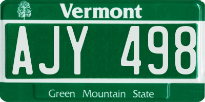 VT license plate AJY498