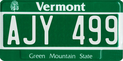 VT license plate AJY499