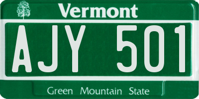 VT license plate AJY501