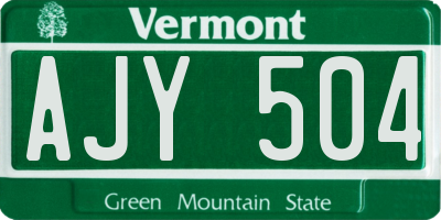 VT license plate AJY504