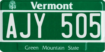 VT license plate AJY505