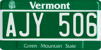 VT license plate AJY506