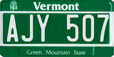VT license plate AJY507