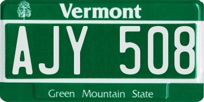 VT license plate AJY508