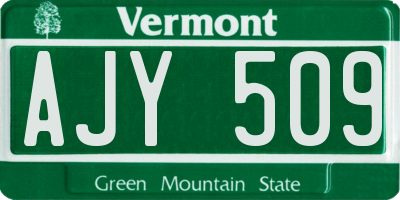 VT license plate AJY509