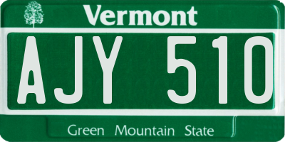 VT license plate AJY510