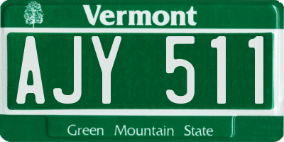 VT license plate AJY511