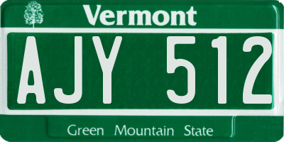 VT license plate AJY512