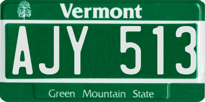 VT license plate AJY513