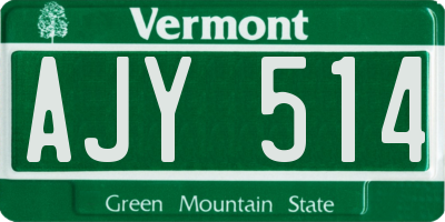 VT license plate AJY514
