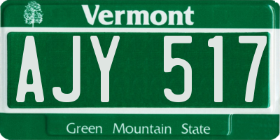 VT license plate AJY517