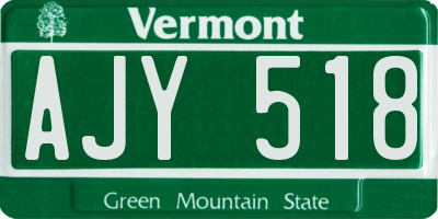 VT license plate AJY518