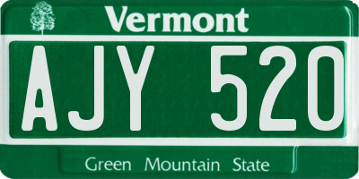 VT license plate AJY520