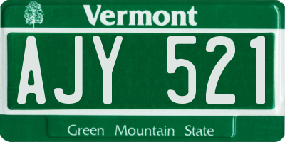 VT license plate AJY521