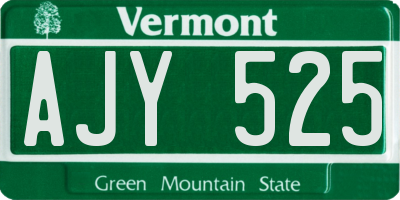 VT license plate AJY525