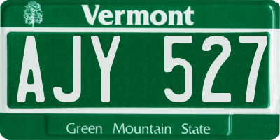 VT license plate AJY527