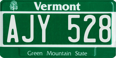 VT license plate AJY528